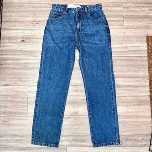 Cotton:On Women's Blue Five Pocket Design Denim Long Straight Jeans NWT‎